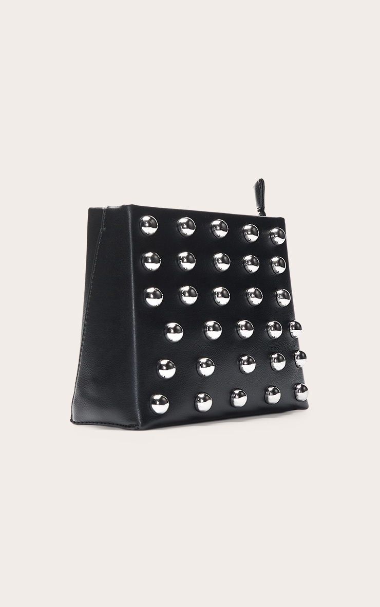 Mini sac à main structuré noir à clous en dômes image 4