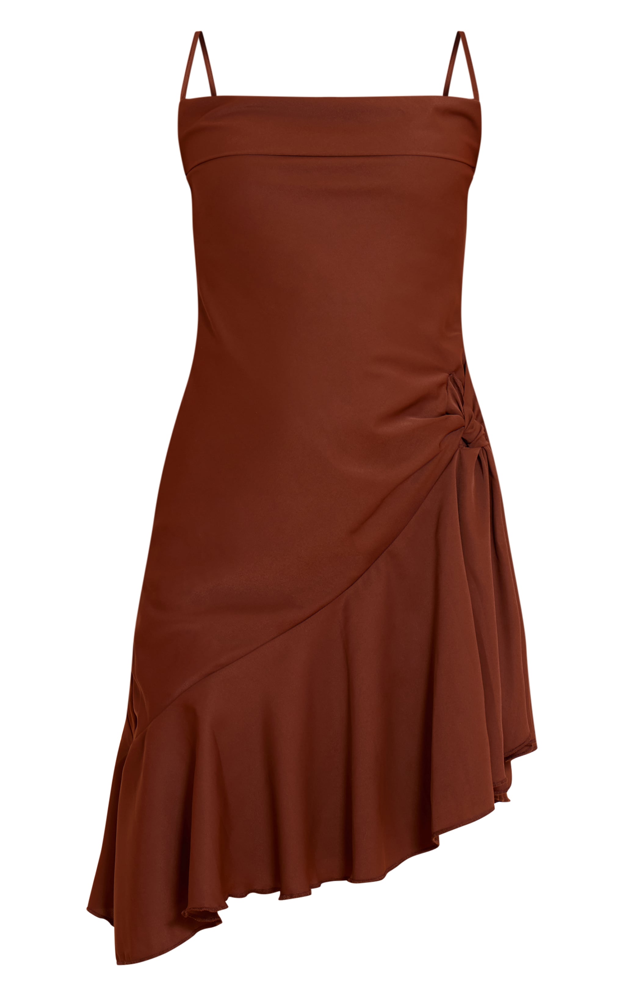 Chocolate Chiffon Tie Detail Shift Mini Dress image 5
