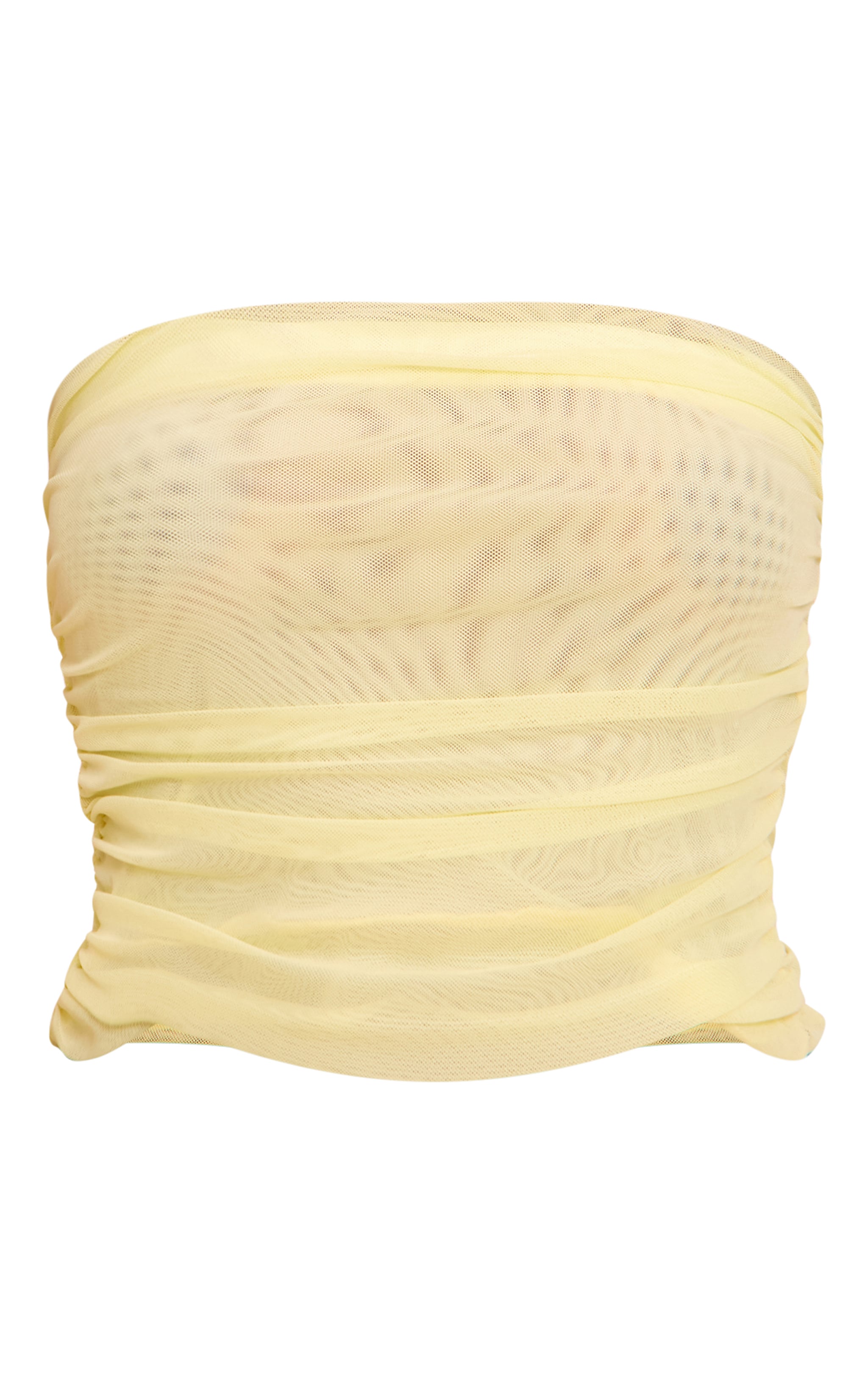Lemon Chiffon Mesh Bandeau Top image 5