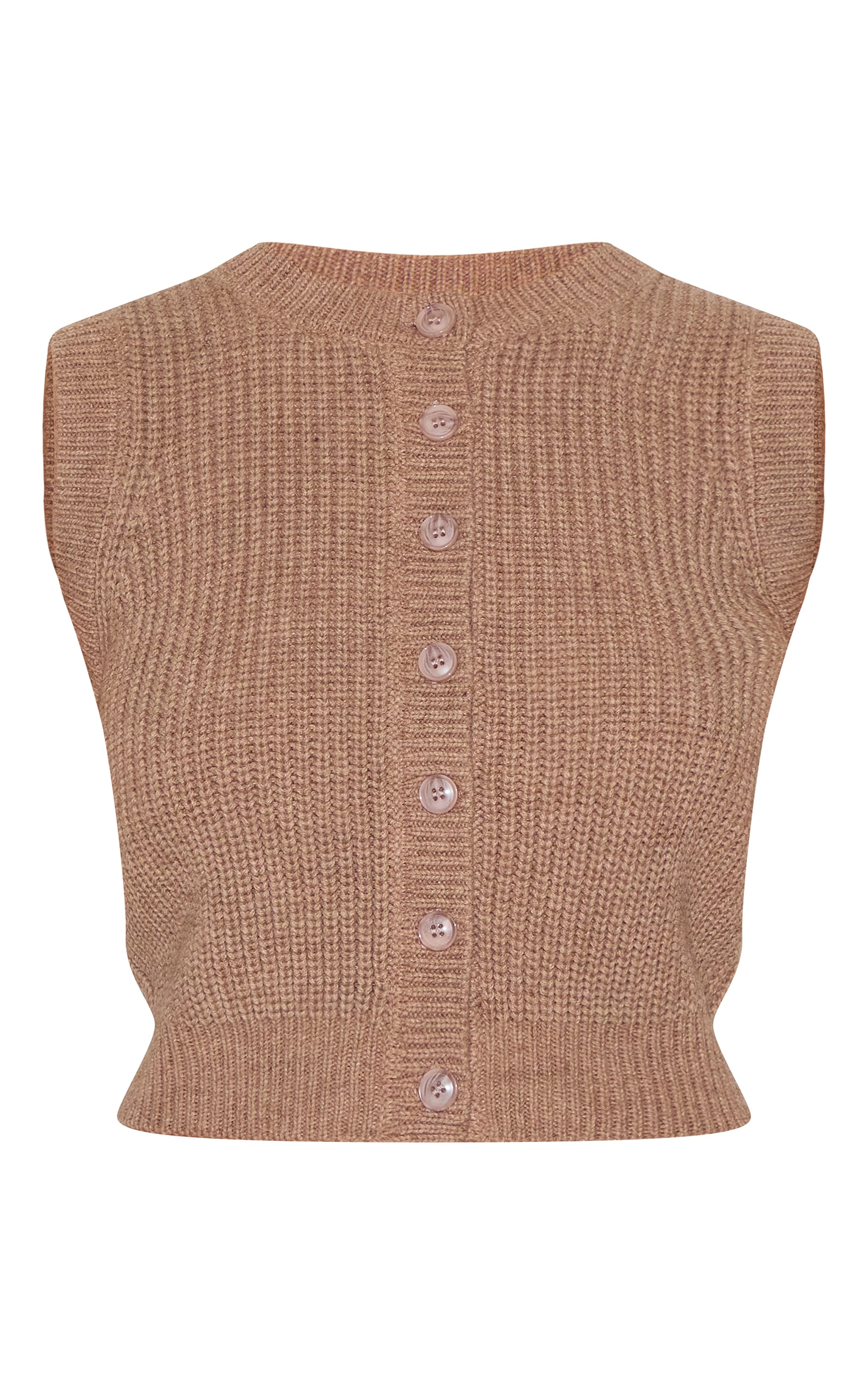 Mushroom Chunky Knit Sleeveless Jumper image 5