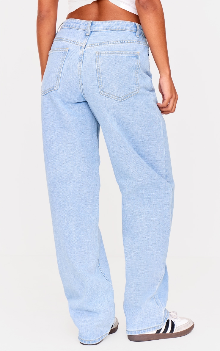 PRETTYLITTLETHING Light Blue Wash High Waist Boyfriend Jeans image 3