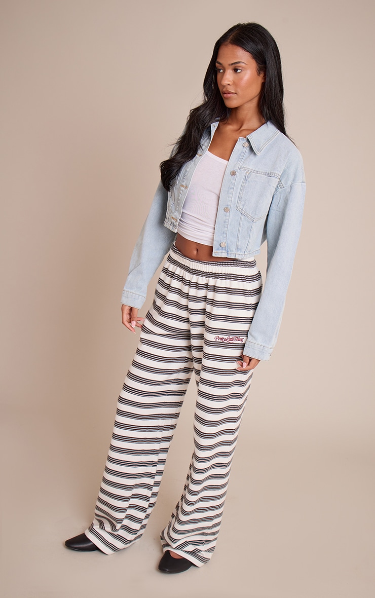 Tall Light Blue Balloon Sleeve Cropped Denim Jacket image 3
