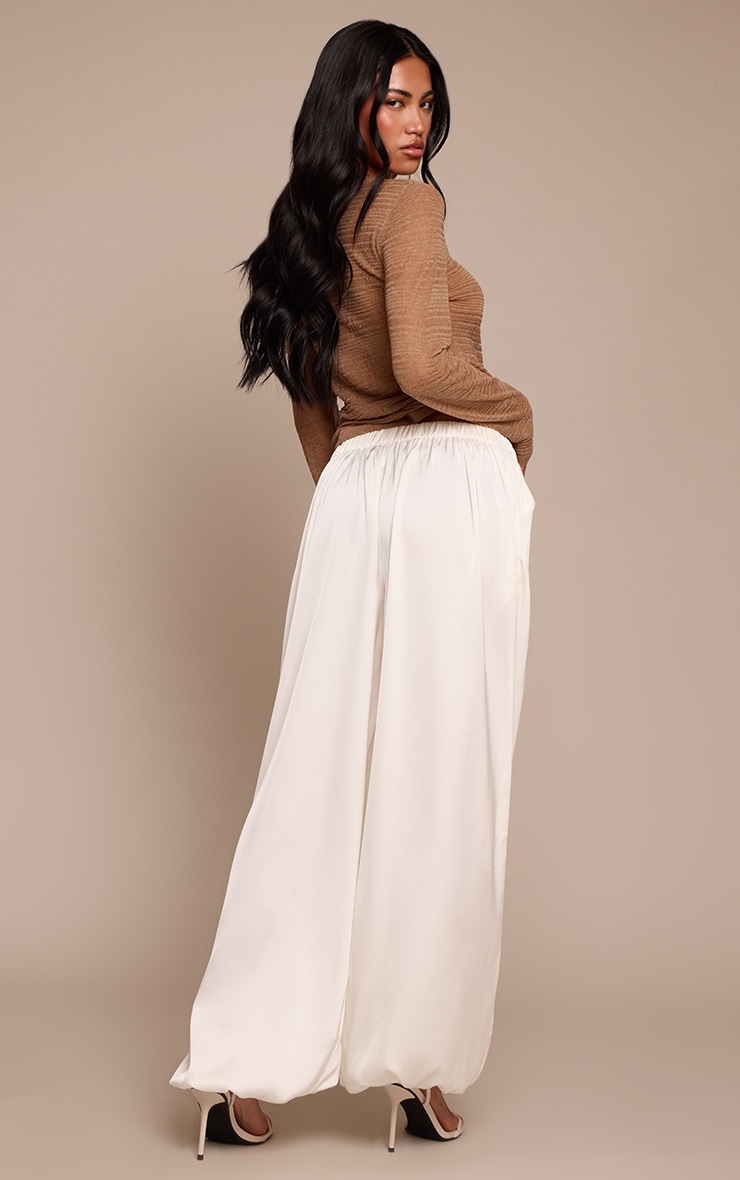 Cream Satin Balloon Pant image 3