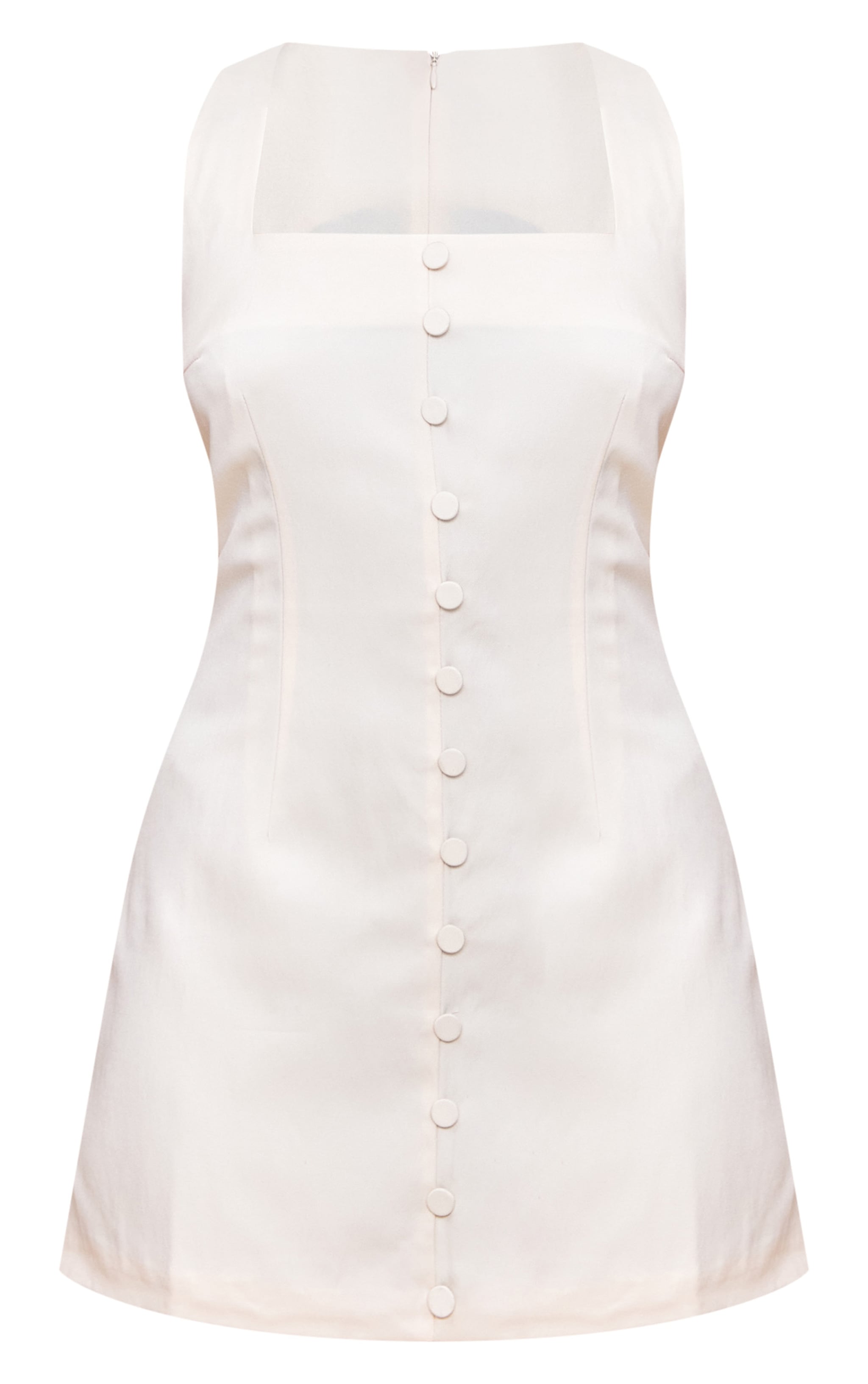 Butter Yellow Woven Button Detail Shift Mini Dress image 5