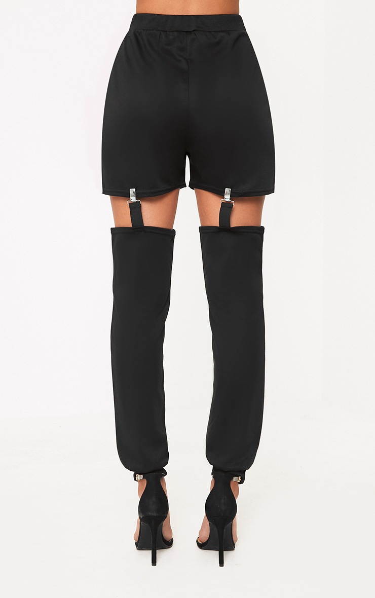 Black Suspender Joggers Trousers PrettyLittleThing KSA
