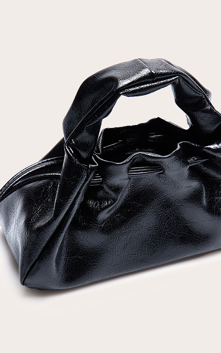 Black PU Drawstring Mini Bag image 5