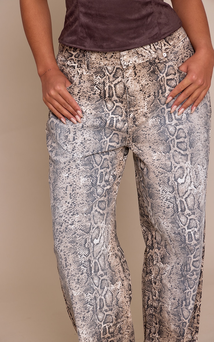 Shape Snake Print Denim Wide Leg Jeans image 4