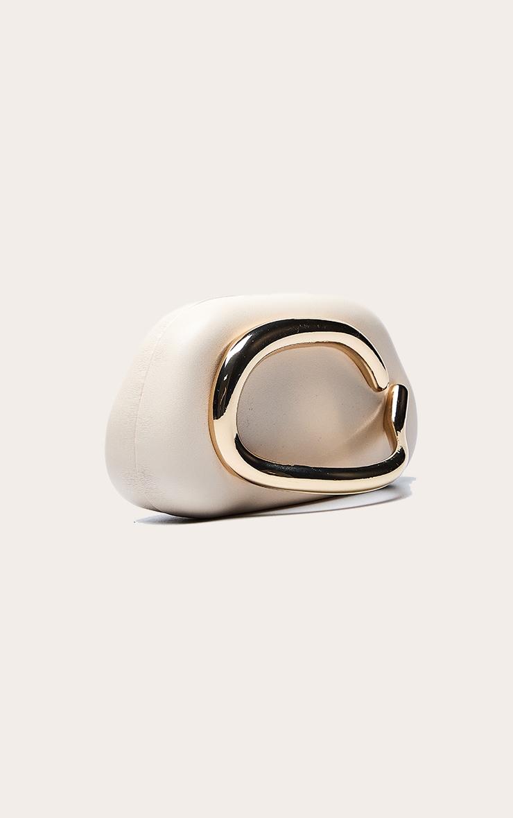 Bone PU Oval Handle Hard Clutch Bag image 4