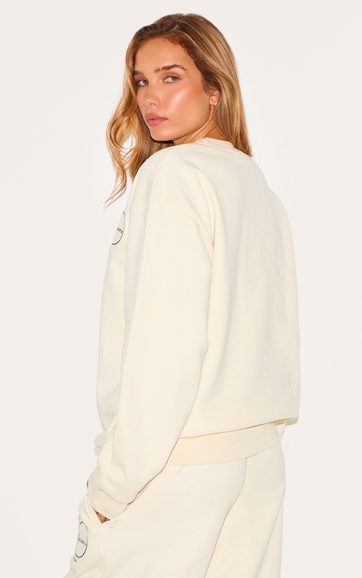 Cream Circle Wellness Premium Print Oversized Sweatshirt image 2