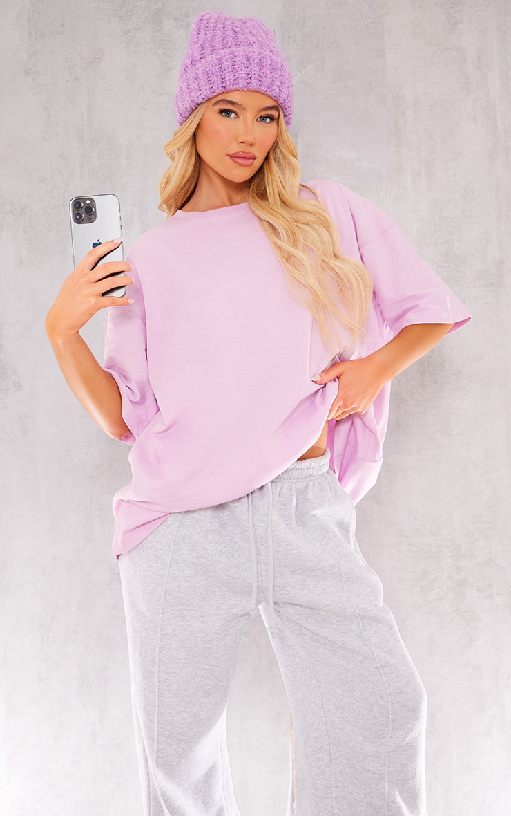 Caro L S Oversized Linen Blend Shirt Pastel Lilac main image 0