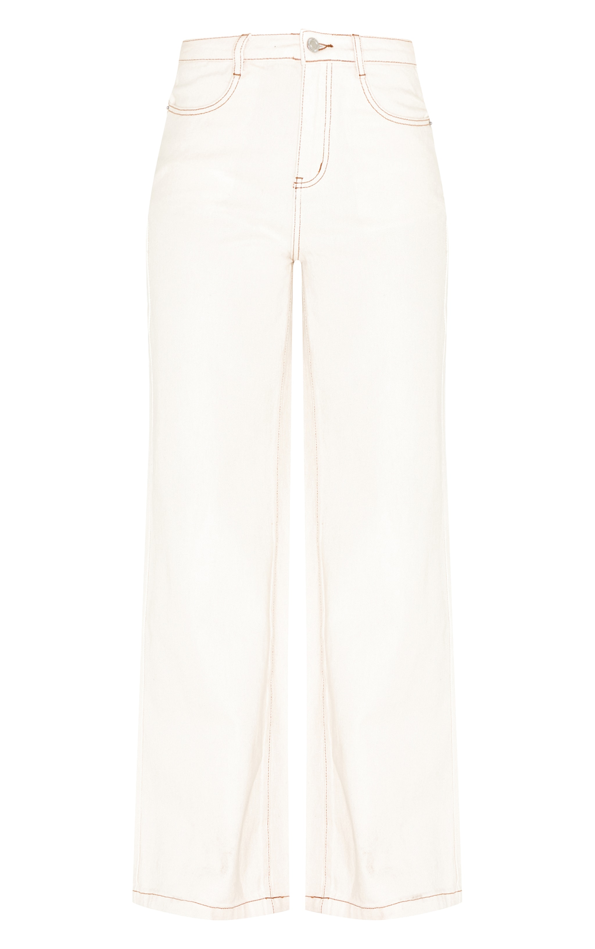 Tall Ecru High Waist Wide Leg Jeans image 5