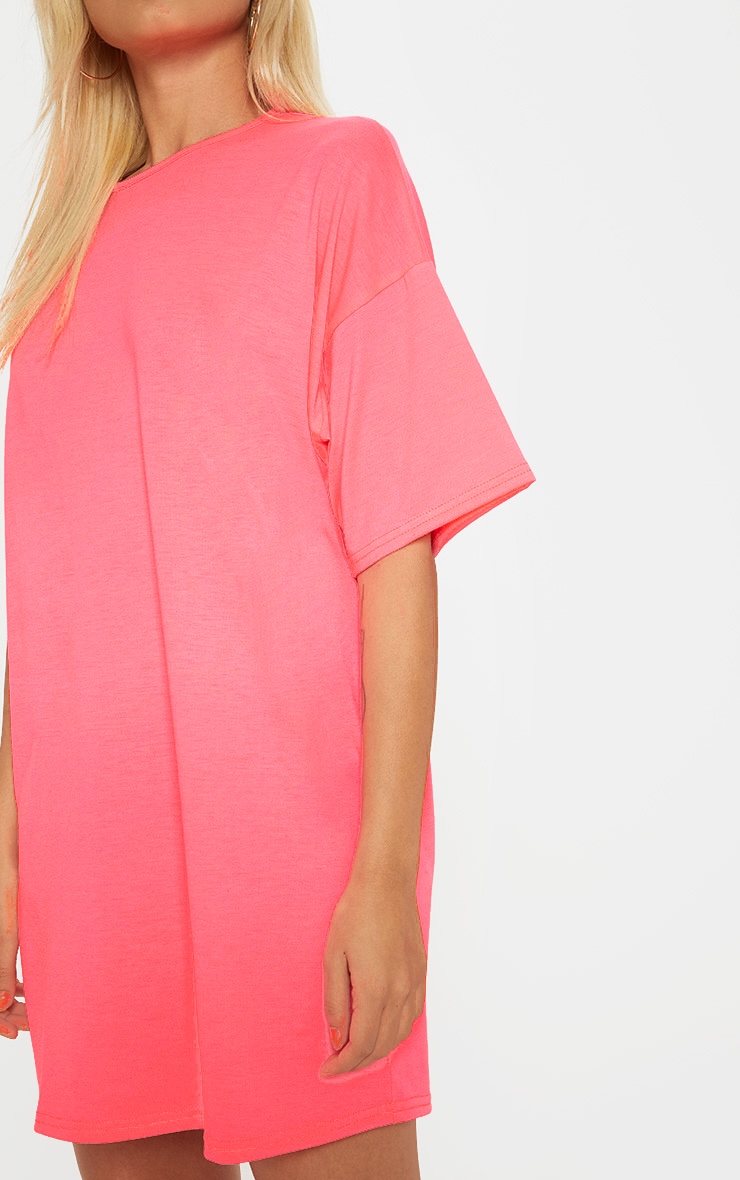Petite Neon Pink Oversized T Shirt Dress PrettyLittleThing AUS