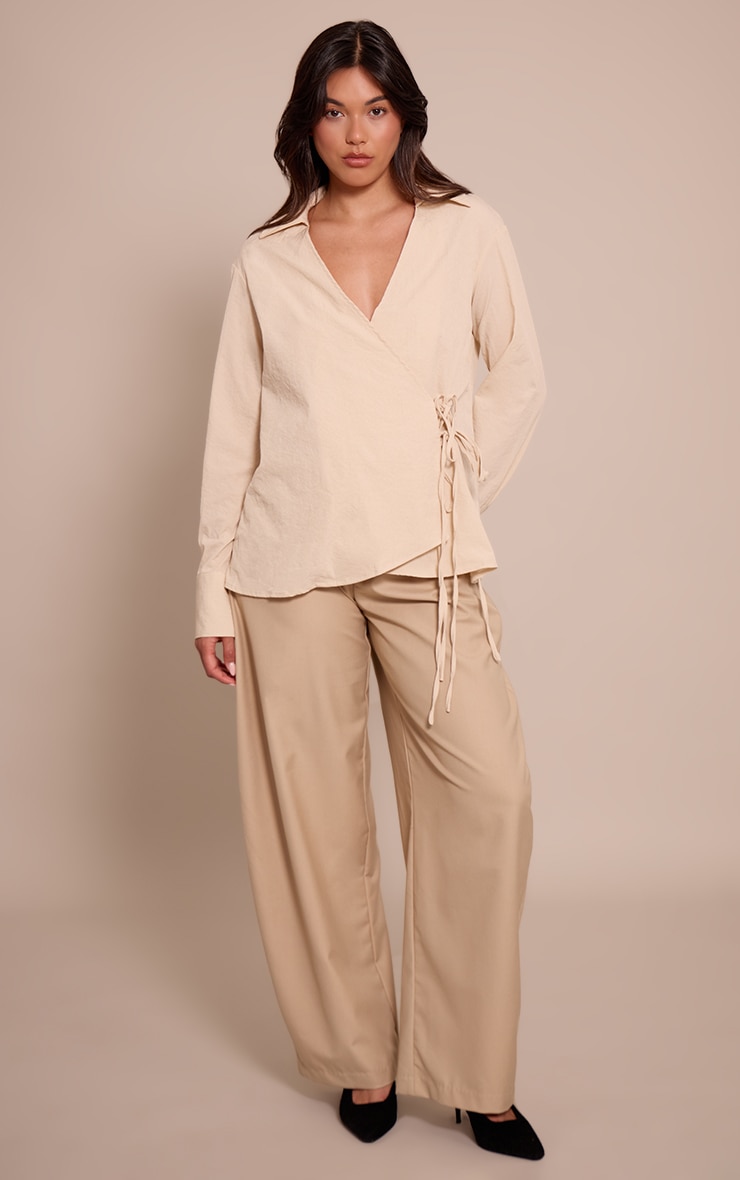 Stone Textured Wrap Tie Shirt image 3