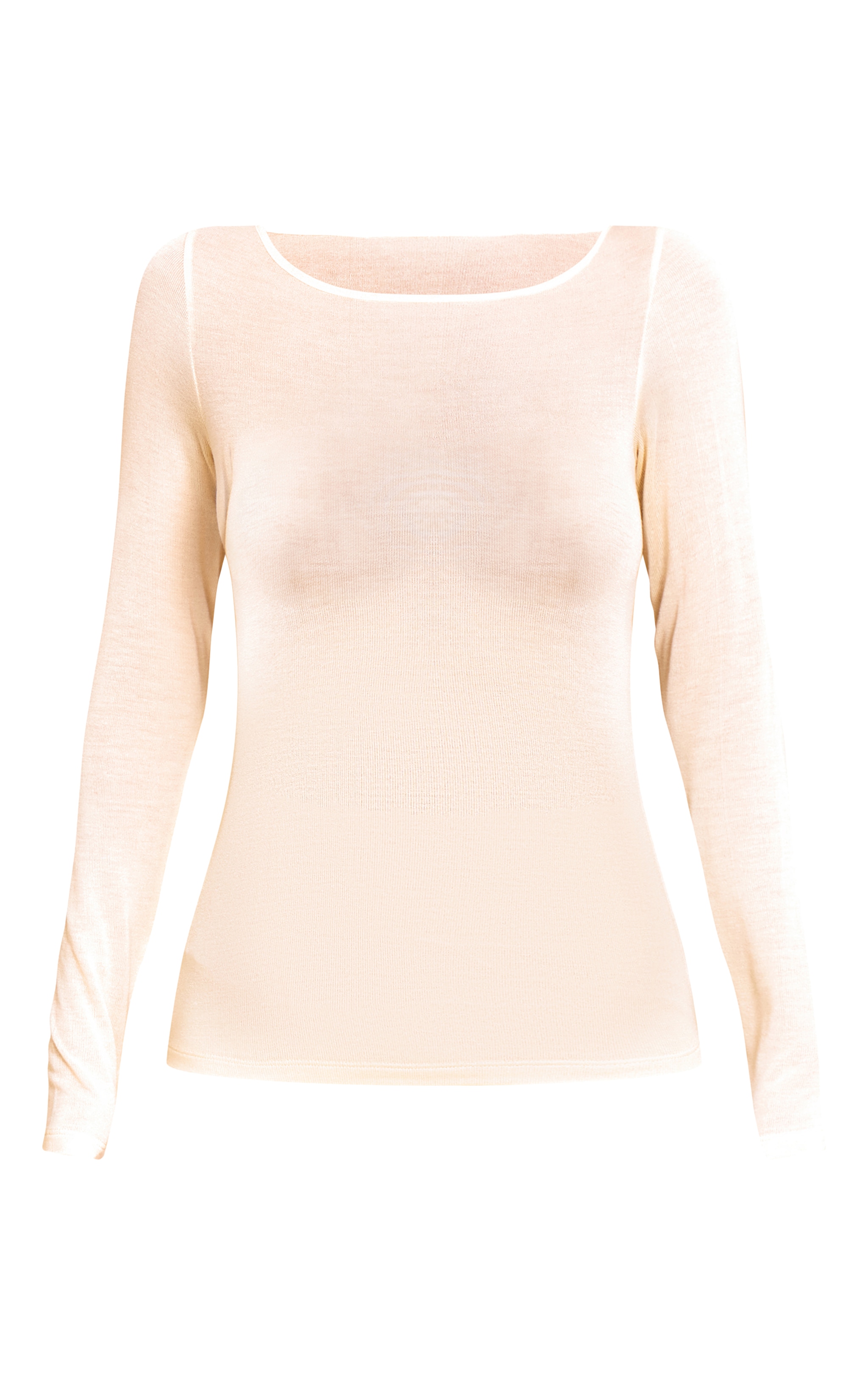 Butter Yellow Sheer Soft Touch Crew Neck Long Sleeve Top image 5
