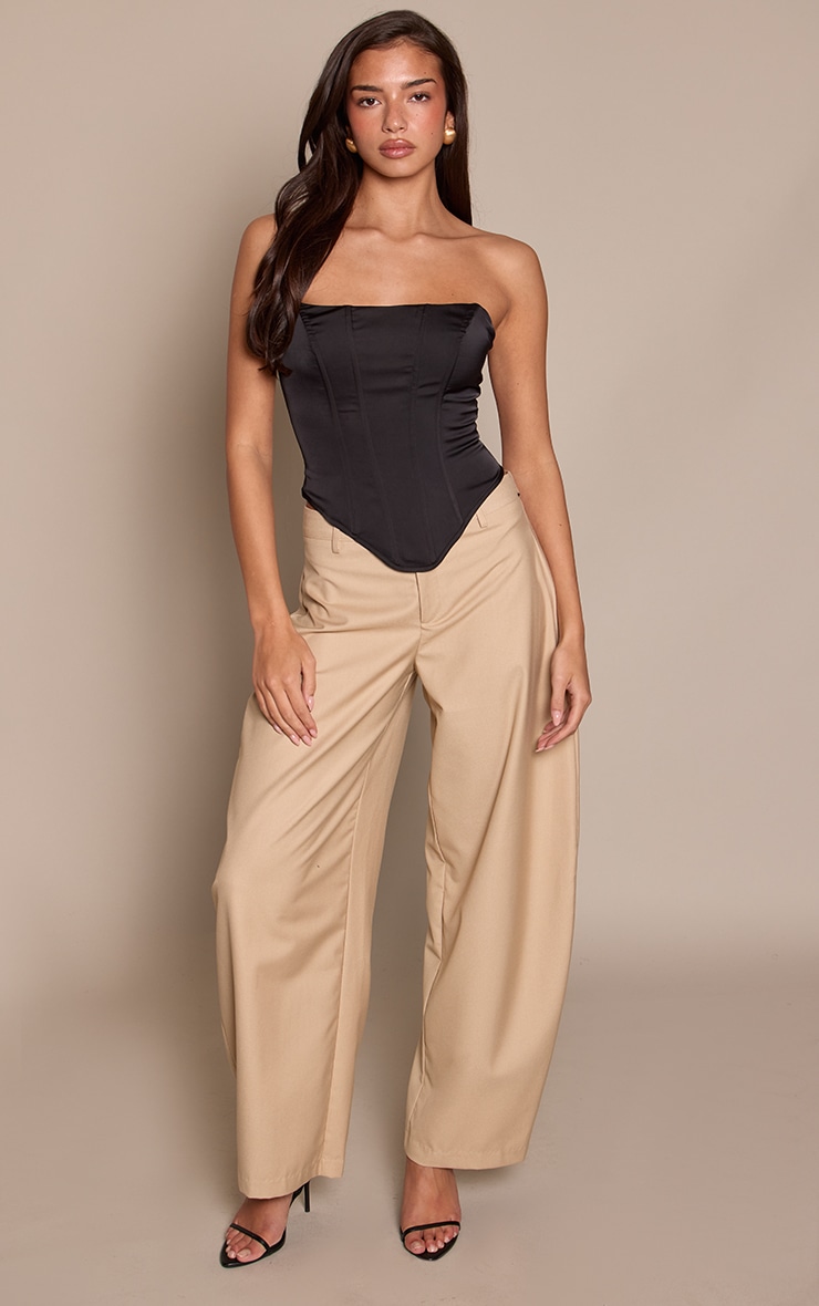 Black Satin Dipped Hem Corset image 3