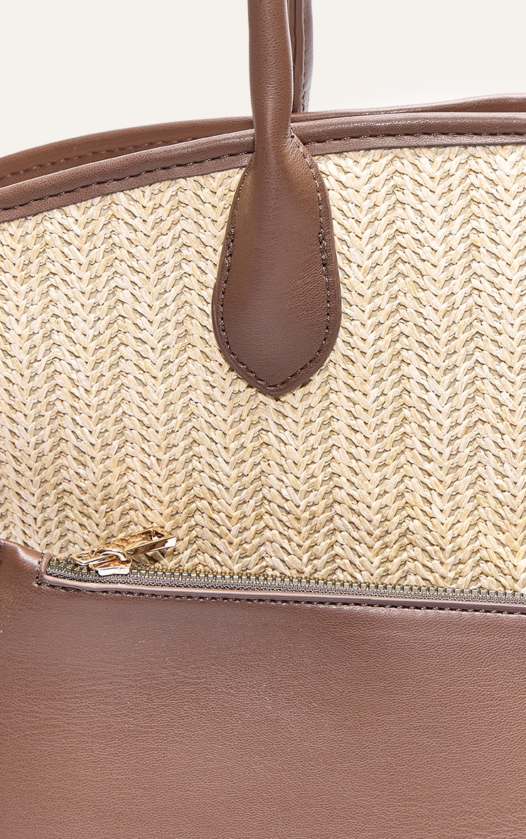 Raffia Bucket Tote Bag image 4