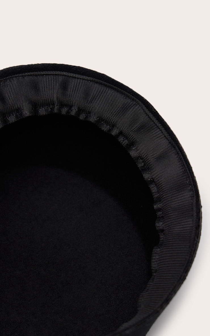 Black Faux Wool Hat image 3
