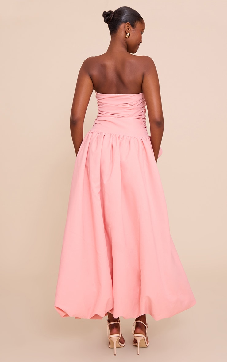 Blush Ruched Bandeau Split Maxi Dress image 2