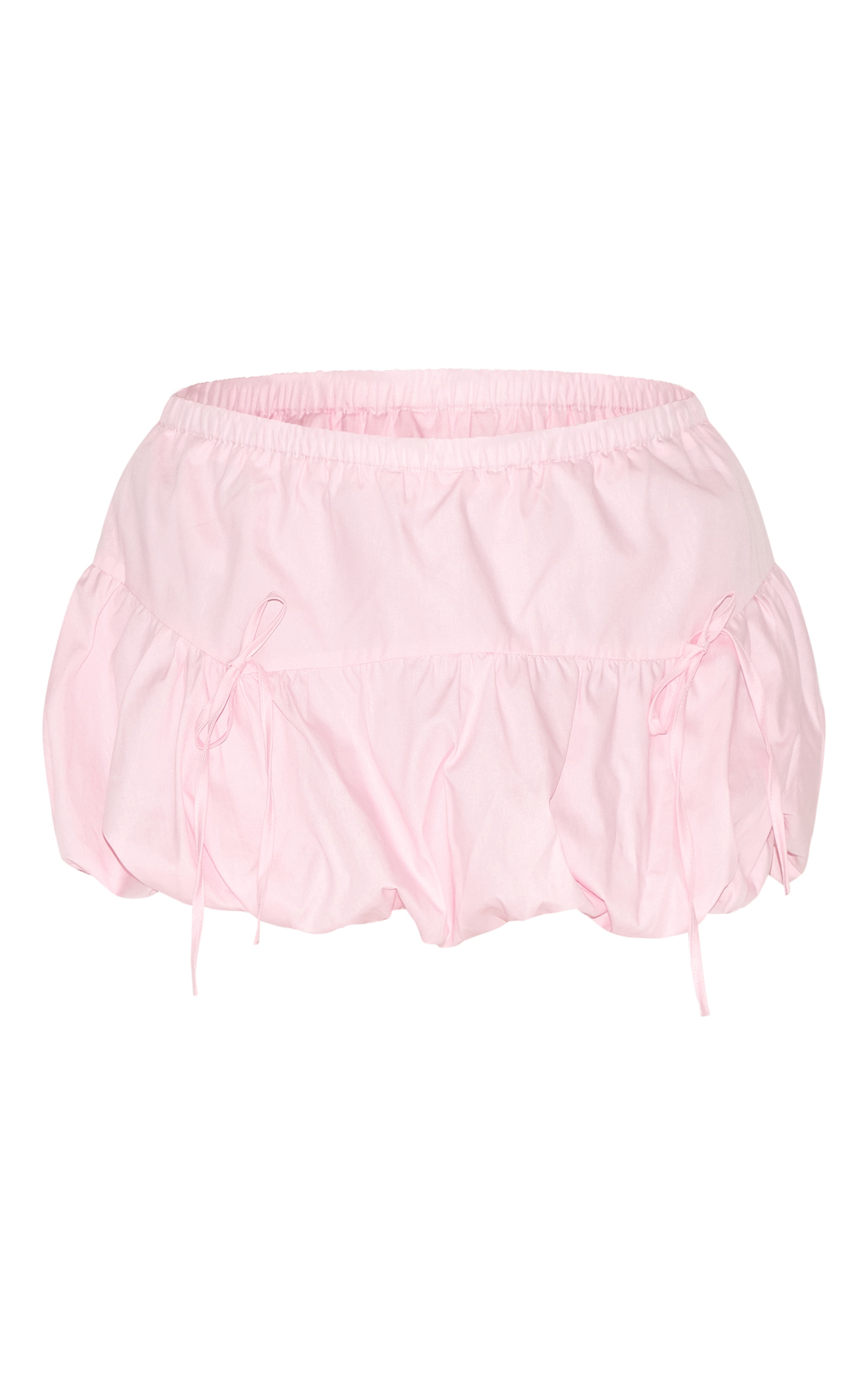 Plus Pale Rose Cotton Bow Detail Puffball Micro Mini Skirt image 6