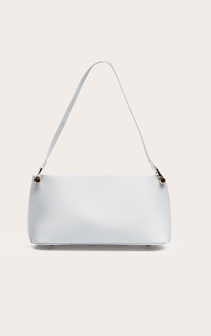 White Matte Shoulder Teardrop Strap Bag image 3