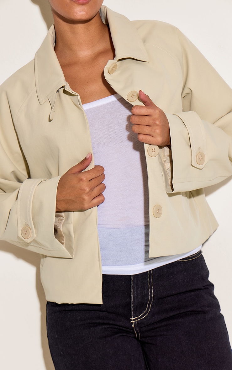 Stone Long Sleeve Trench Style Jacket image 4