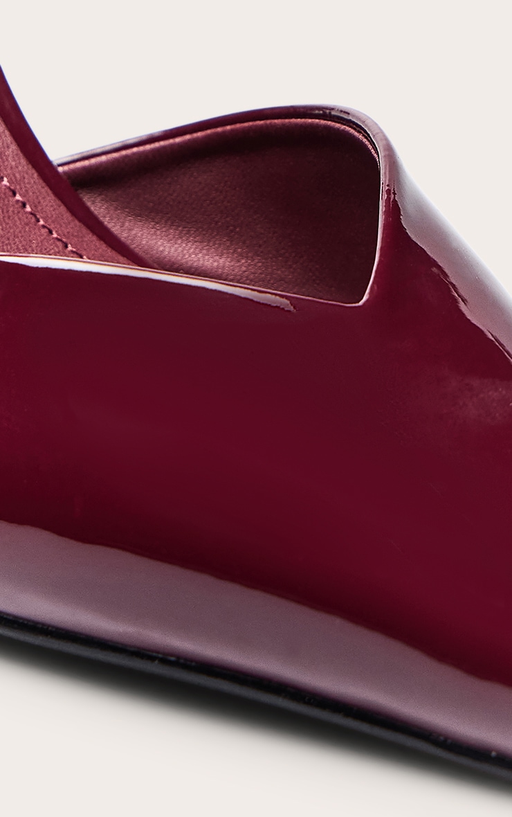 Burgundy Patent Pointed Toe Sling Back image 5