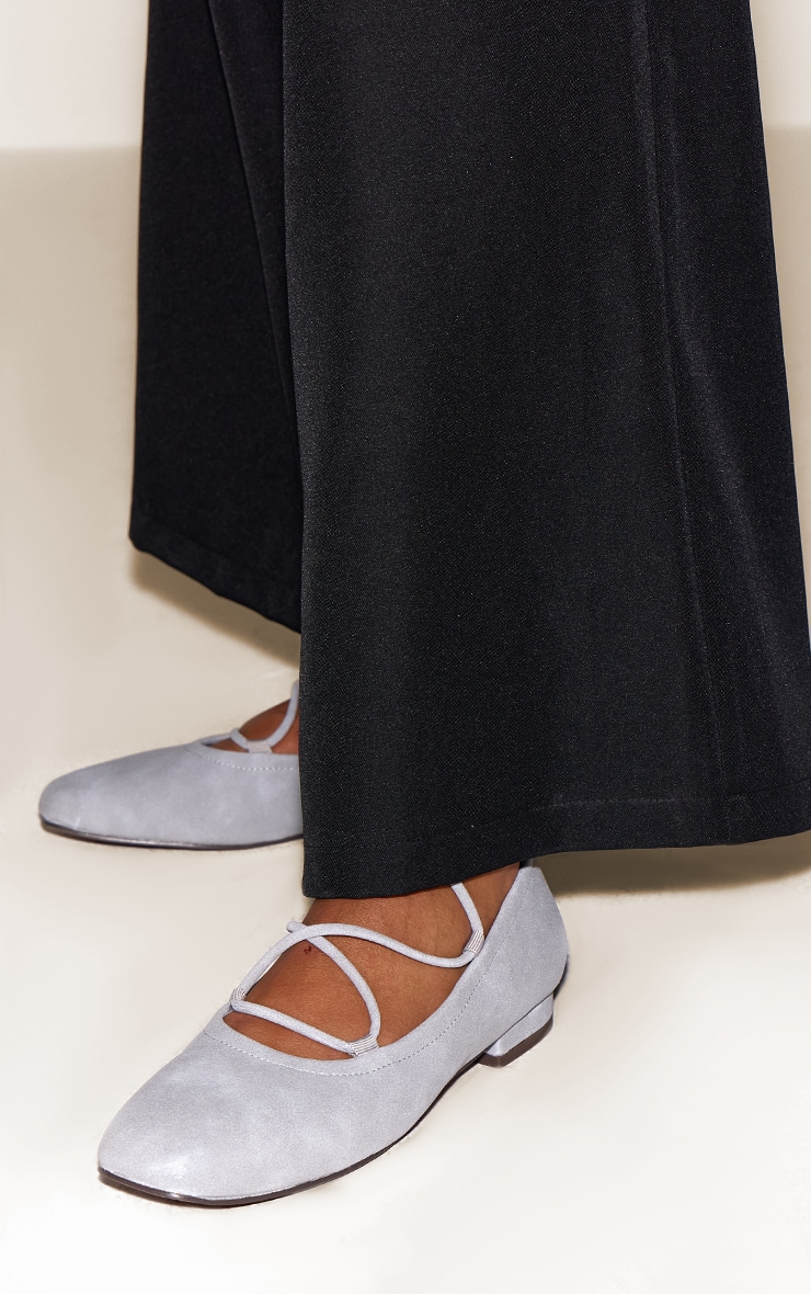 Powder Blue Faux Suede Ballet Flat image 1