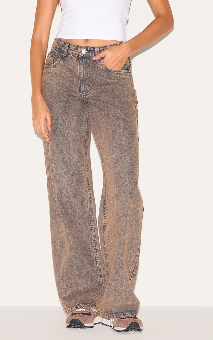 Vintage Brown Low Waist Wide Leg Jeans image 2