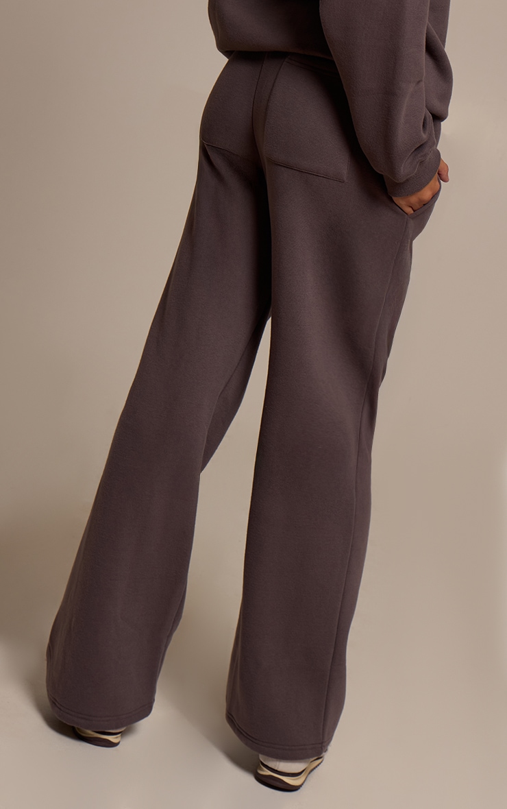 Charcoal Cotton Fleece Straight Leg Sweatpants image 3