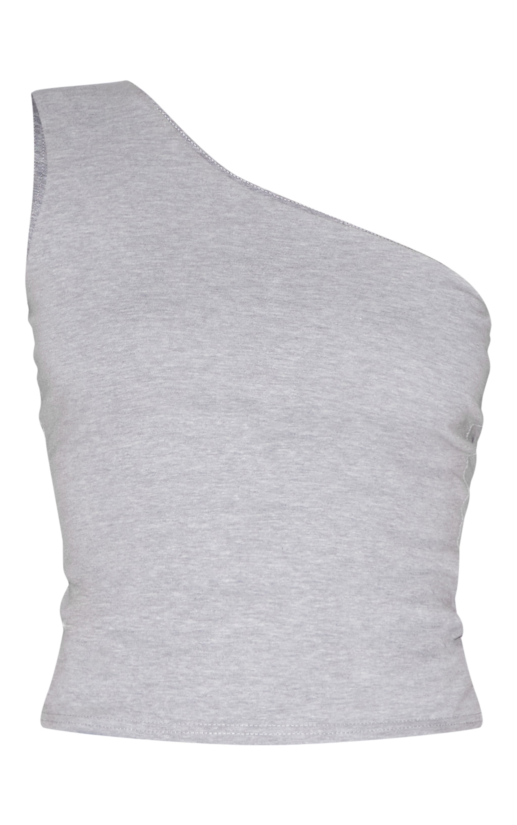 Grey Marl Sleeveless One Shoulder Top image 5