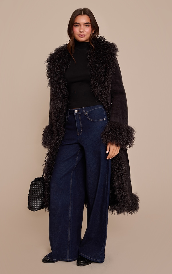 Indigo Mid Rise Stretch Wide Leg Jeans