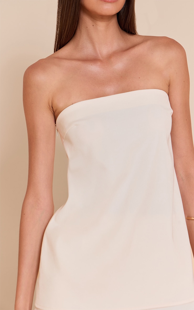 Cream Woven Bandeau Top image 4