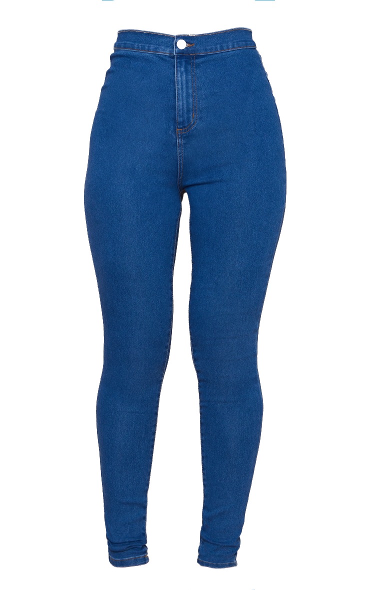 Mid Blue Wash Basic Disco Fit Skinny Jeans image 5