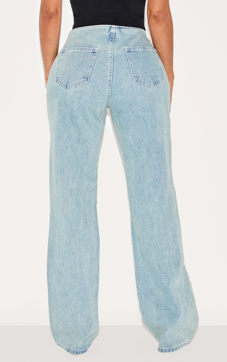 Shape Light Blue Wash Denim Wide Leg Jeans image 3