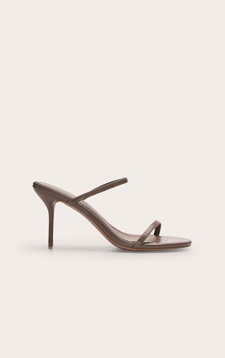 Mushroom Wide Fit Pu Round Toe Strappy Stiletto Heeled Mules image 5