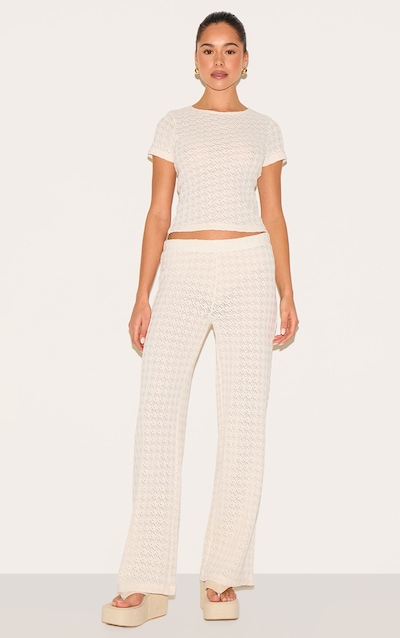 Almond Textured Straight Leg Pants