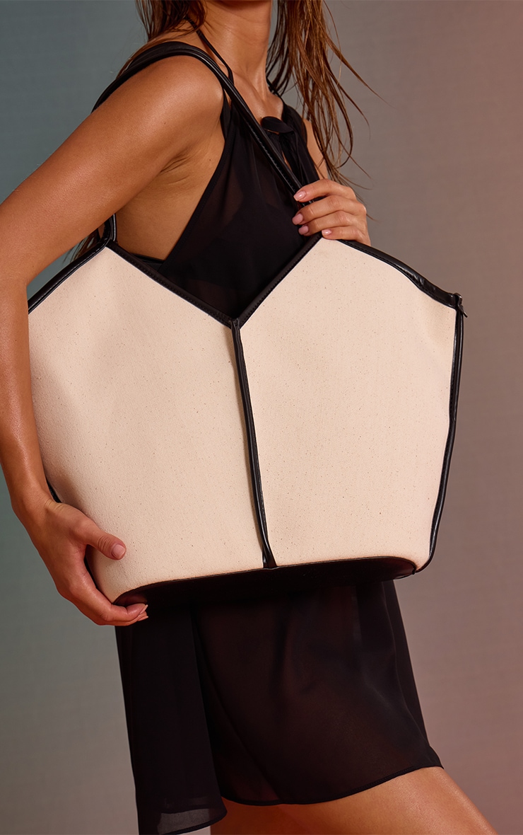 Natural Contrast Canvas Tote Bag image 1