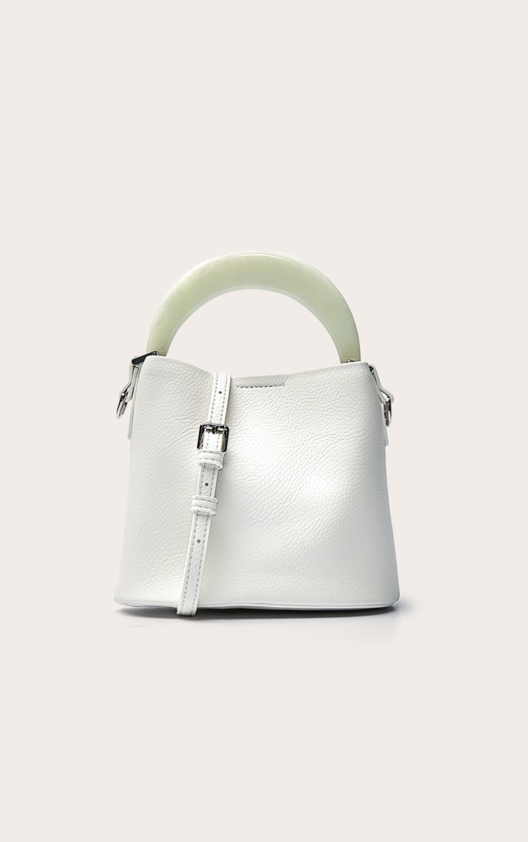 Sac seau crème avec poignée en résine image 3