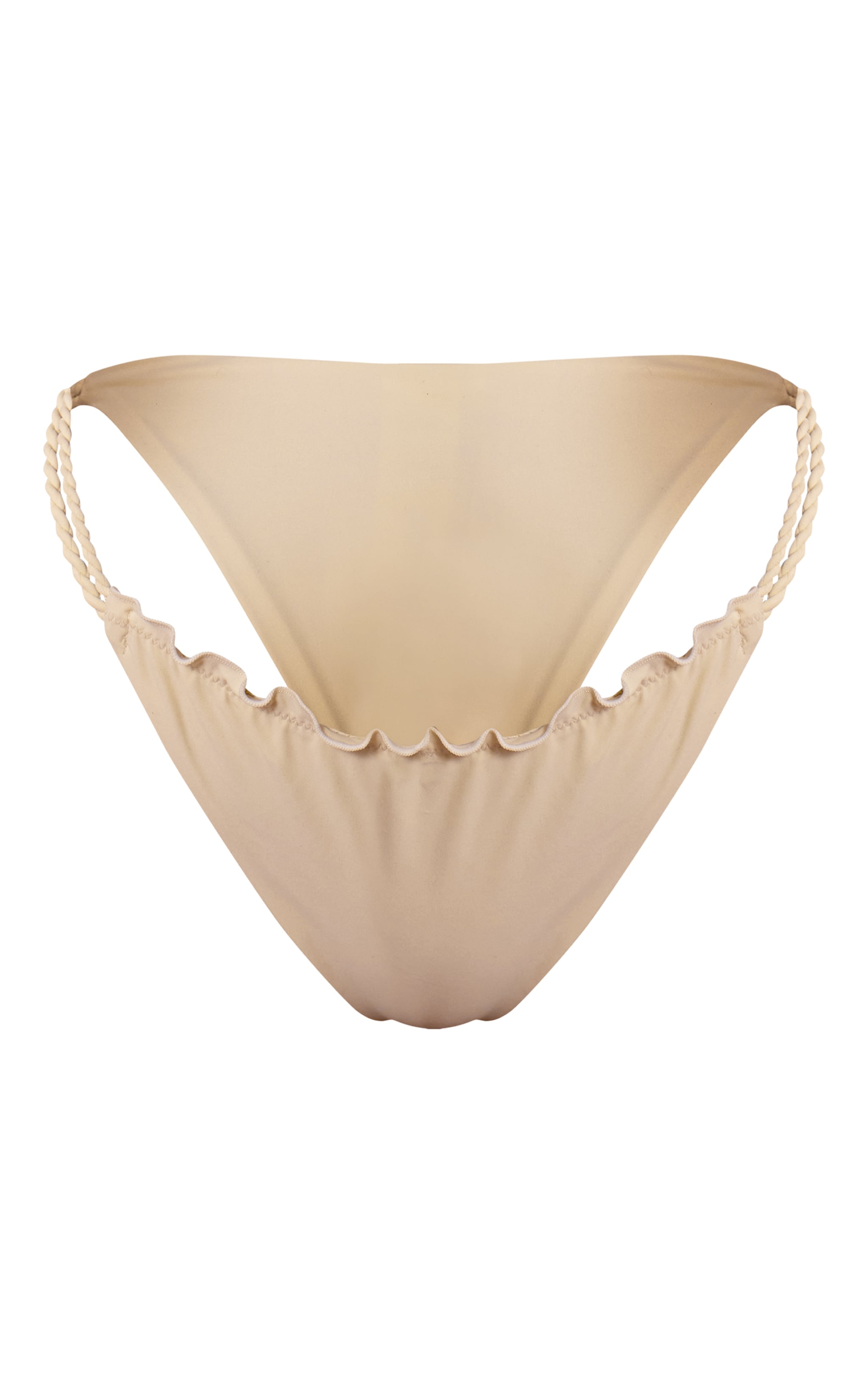 Cream Twist Detail Tanga Bikini Bottoms image 5