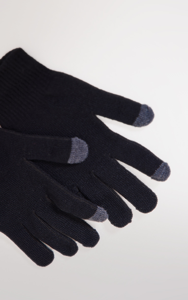 Black Touch Screen Gloves image 2