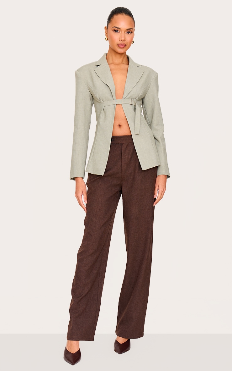 Sage Strap Detail Fitted Blazer image 3