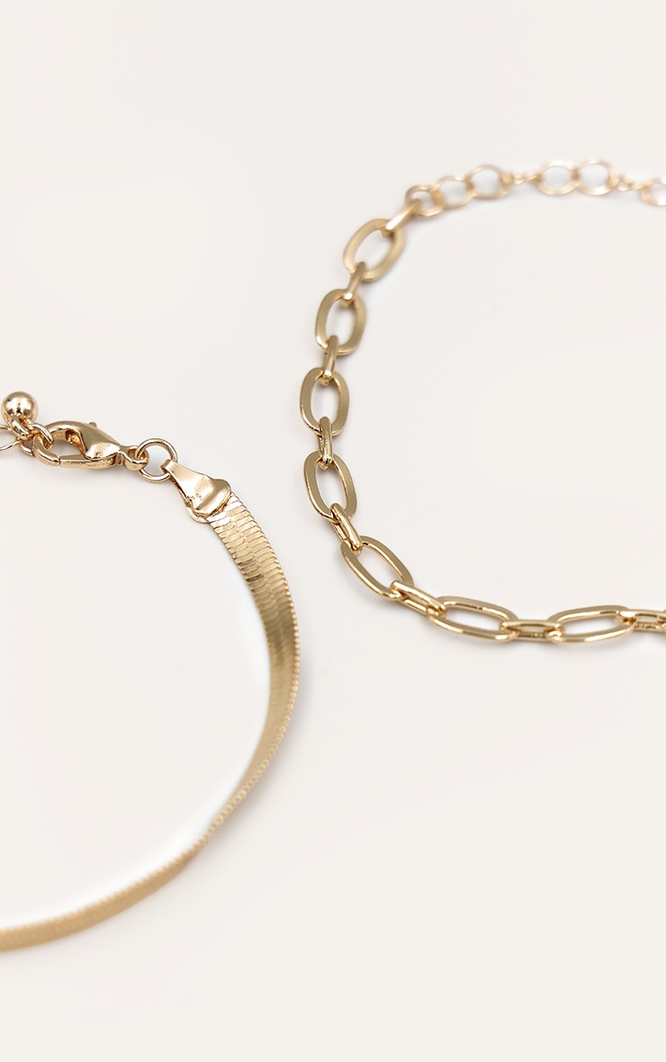 Gold Multi Layered Chain Bracelet image 3