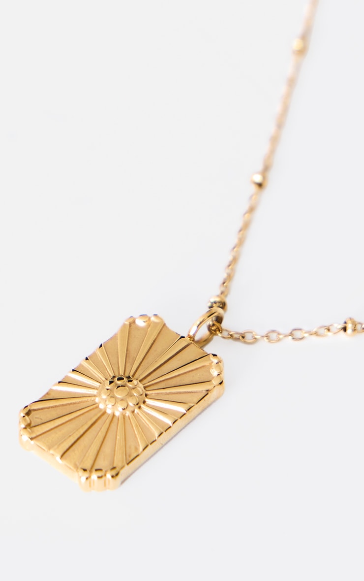 Gold Water Resistant Flower Pendant Necklace image 4