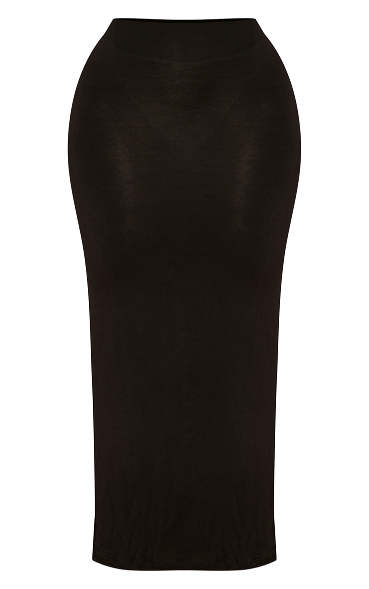Shape Black Jersey Low Waist Maxi Skirt image 5