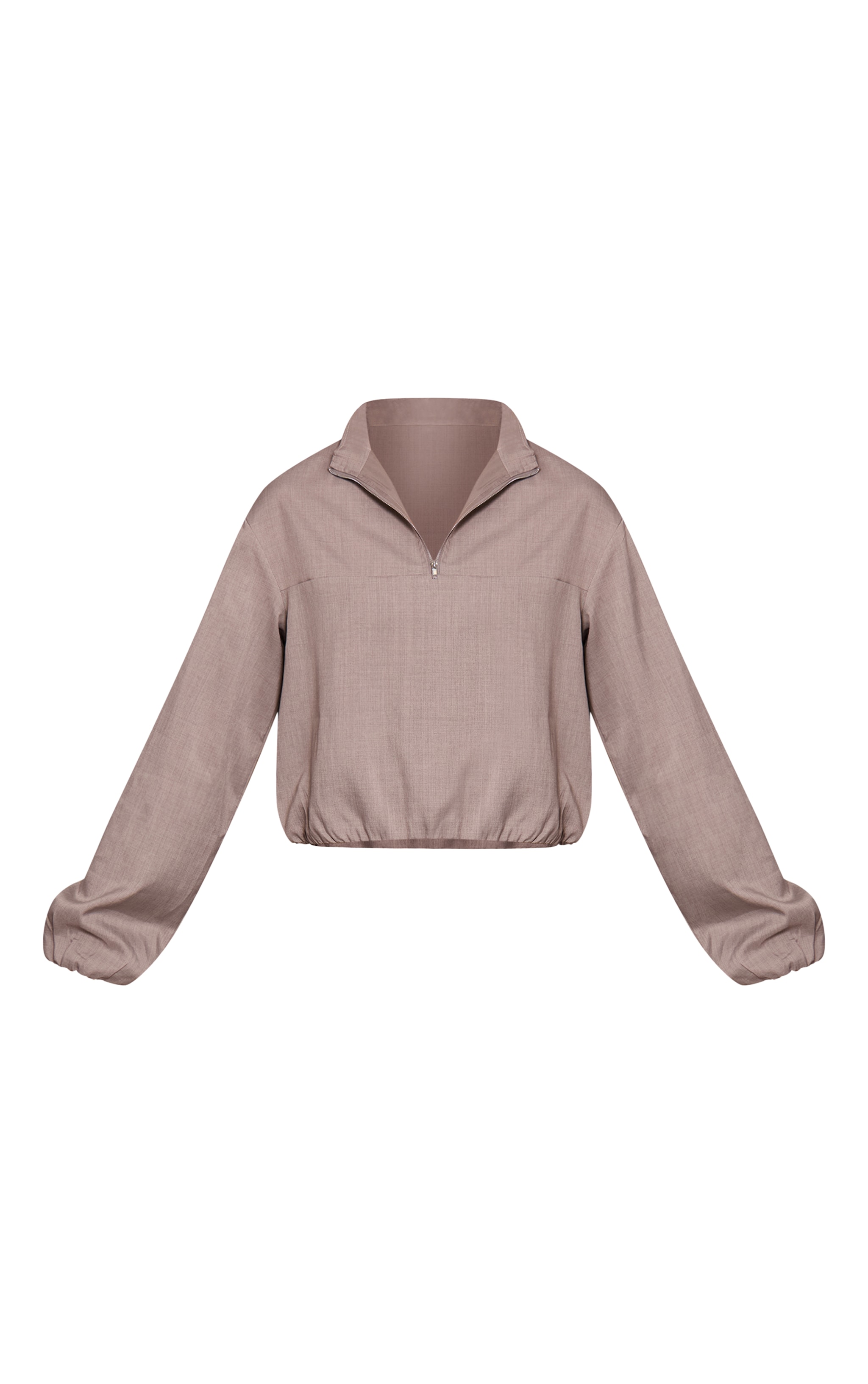Veste de tailleur gris pierre à quart de zip image 5