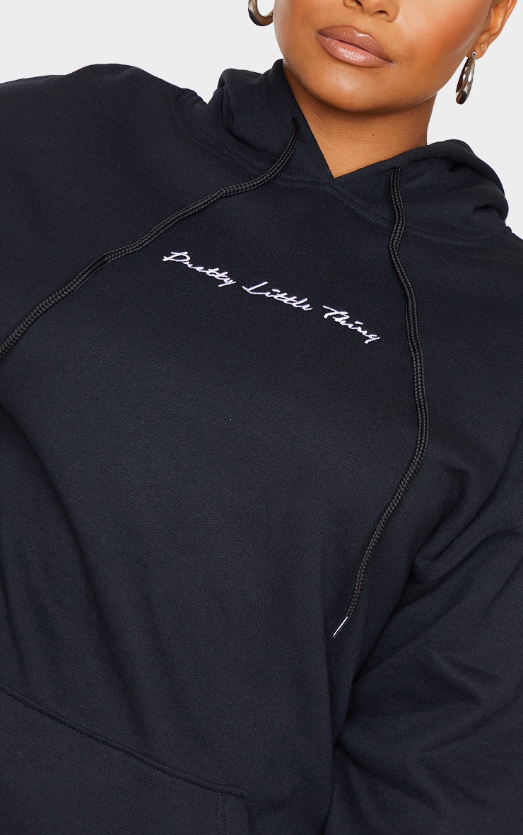 pretty little thing black oversized hoodie