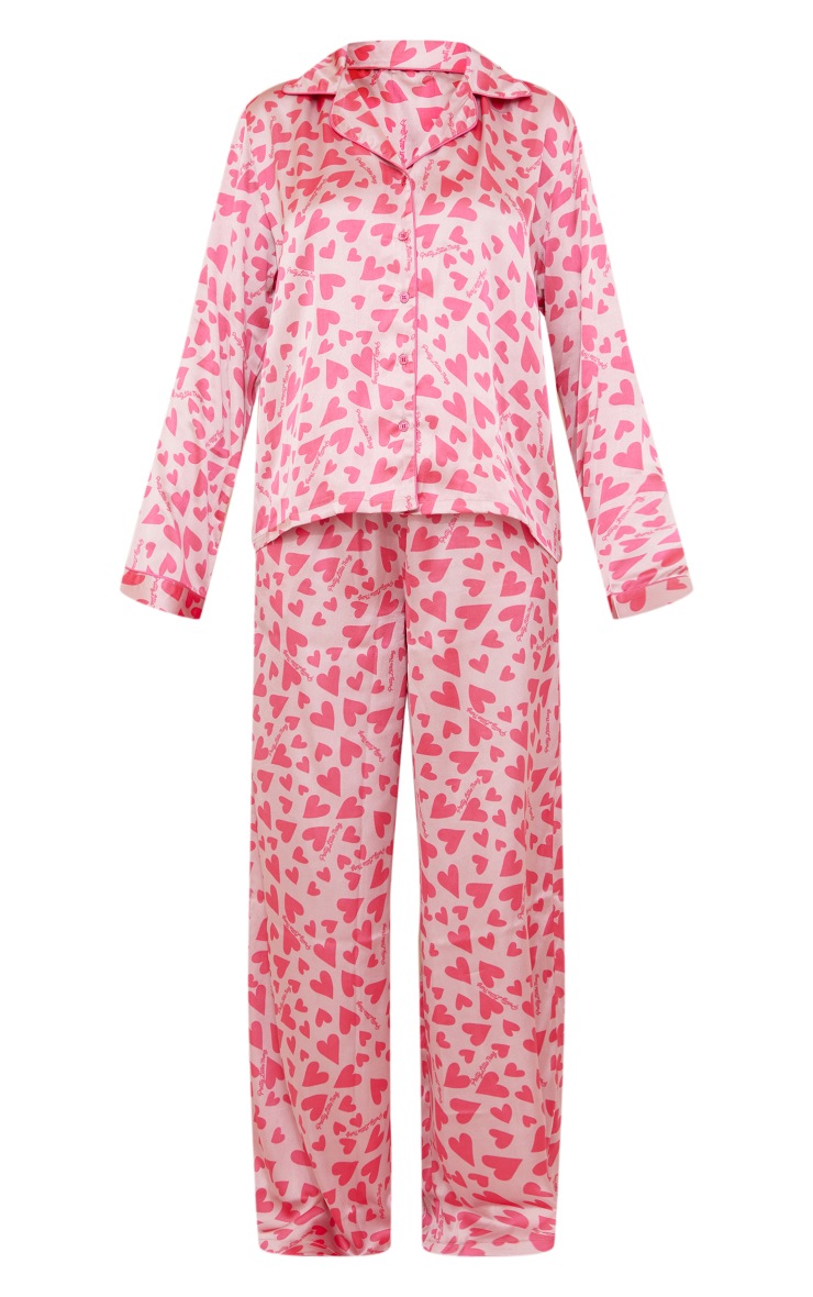 thumbnail image 2 of Women's Y2K Heart Print Pajama Set - Cami Top & Boxer Shorts, Coquette Style Lounge Set 2 of 11