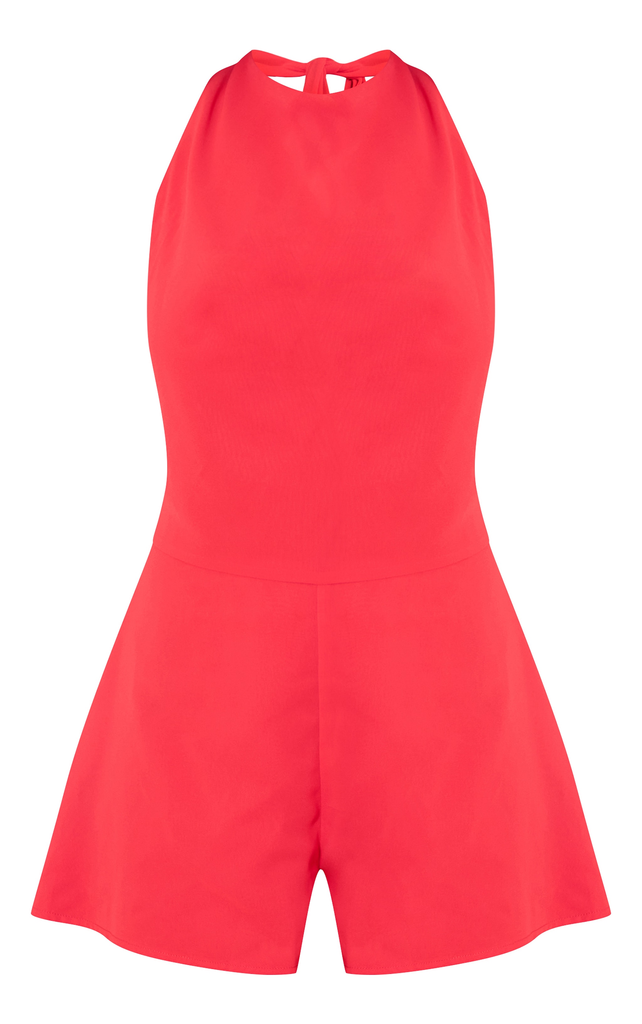 Red Chiffon Scarf Detail Floaty Playsuit image 5