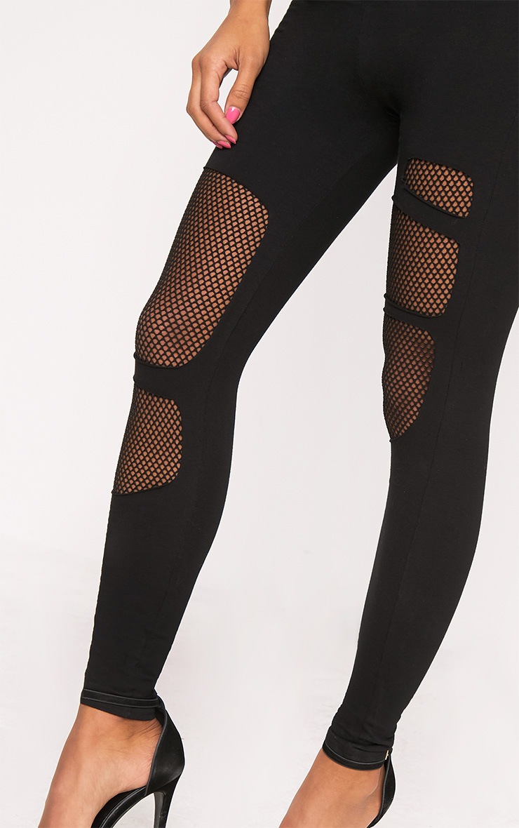 Black Ripped Insert Leggings Trousers PrettyLittleThing