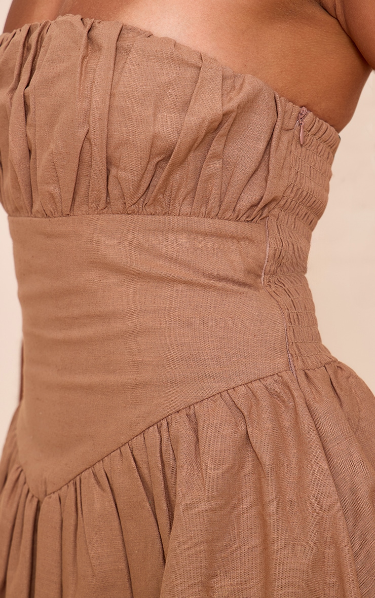 Taupe Ruched Bust Shift Dress image 4